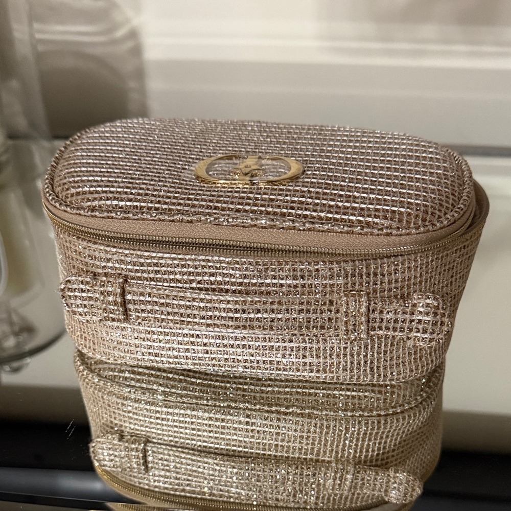 Dior Gold Textured Cosmetic Pouch